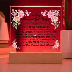 To My Beautiful Wife – Acrylic Square